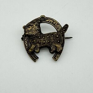 Antique Brass Scottie Scottish Terrier Dog Pin Industria Made In Argentina